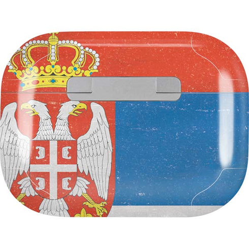 Serbia Flag Distressed AirPods Skins